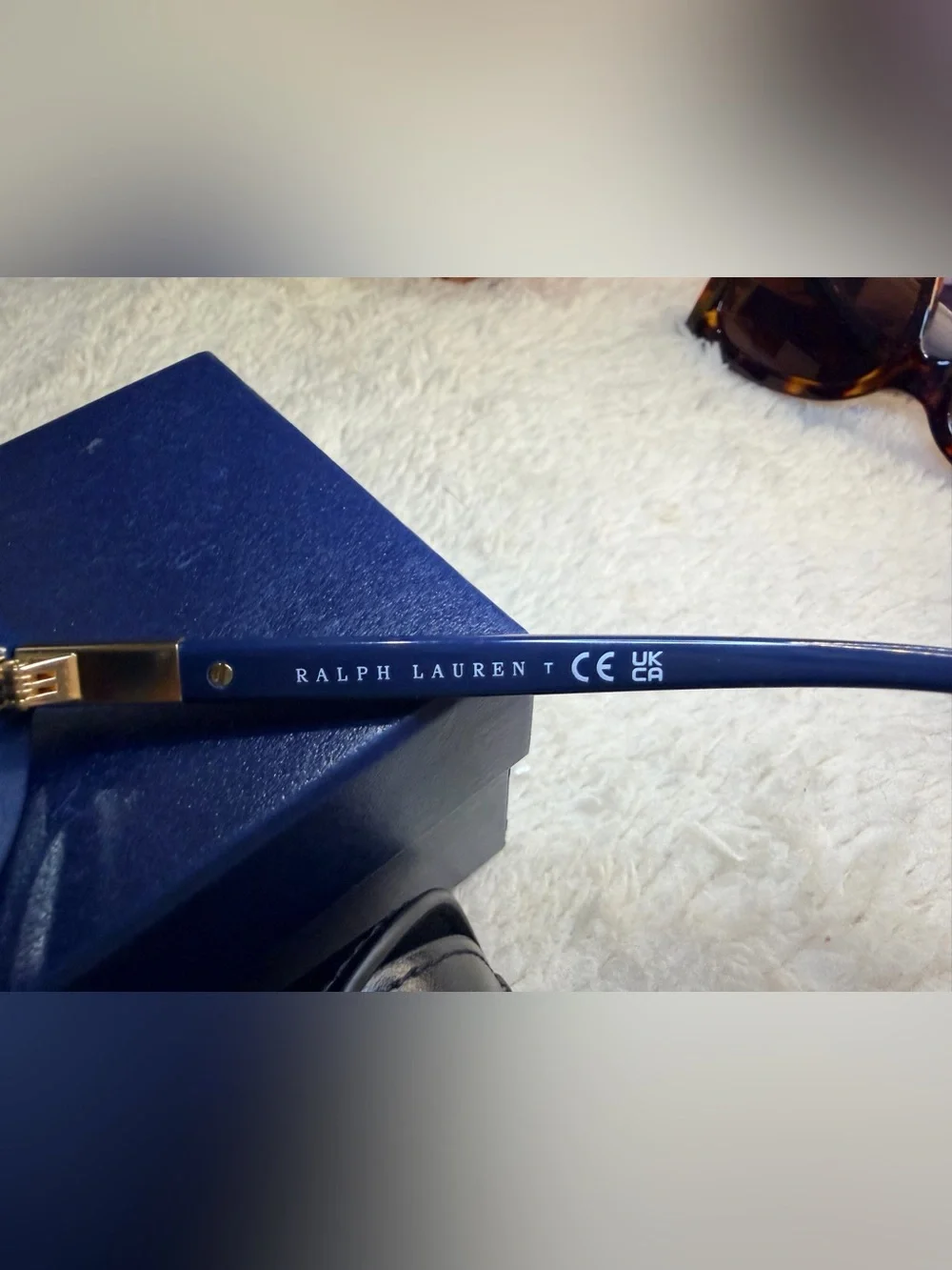 67. NEW Polo by Ralph Lauren Teal Oval Sunglasses with Gold Temple Accent